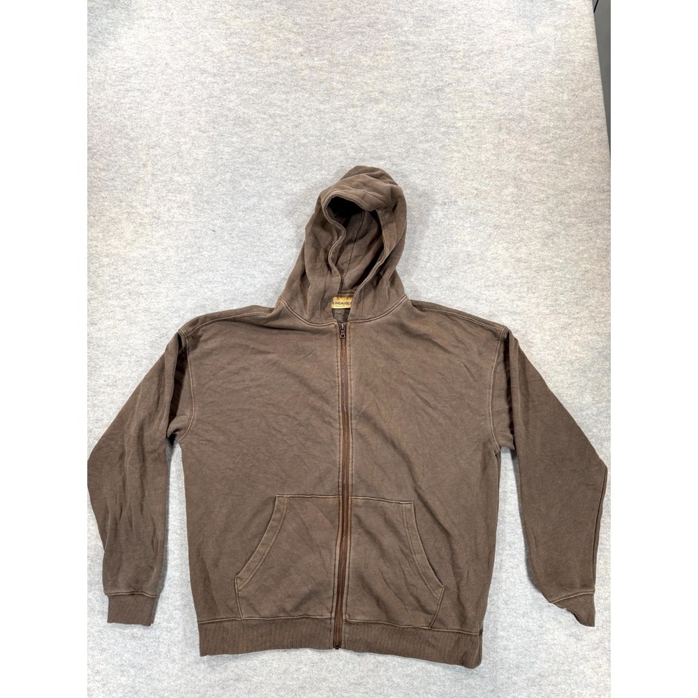 No Boundaries Hoodie Mens Medium Brown Oversized Fit Kangaroo Pockets Full Zip